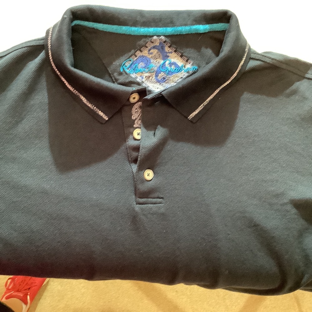 Robert‎ Graham Black Polo short sleeve